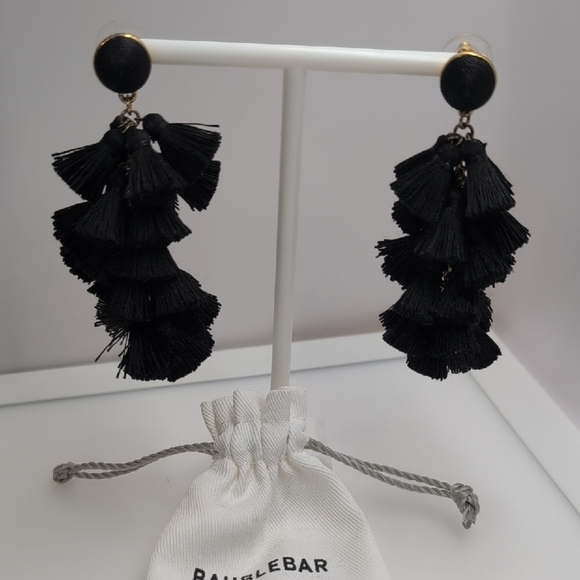 BaubleBar Black Threaded Ruffled Earrings - Picture 4 of 5